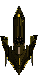 The gold ship, in pixel art